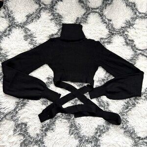 NWT Eladay Crop Wrap Sweater